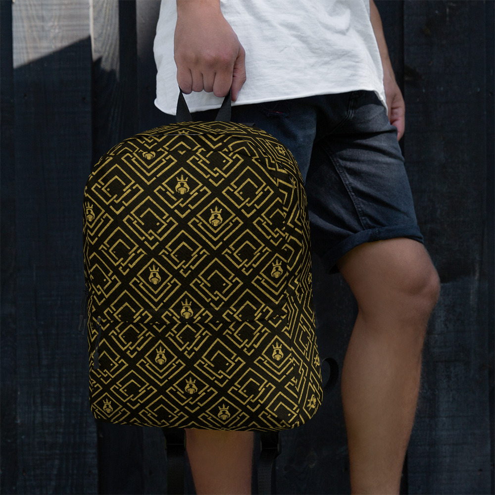 DaKahree Royal Labyrinth – Backpack – Black & Gold - Image 8