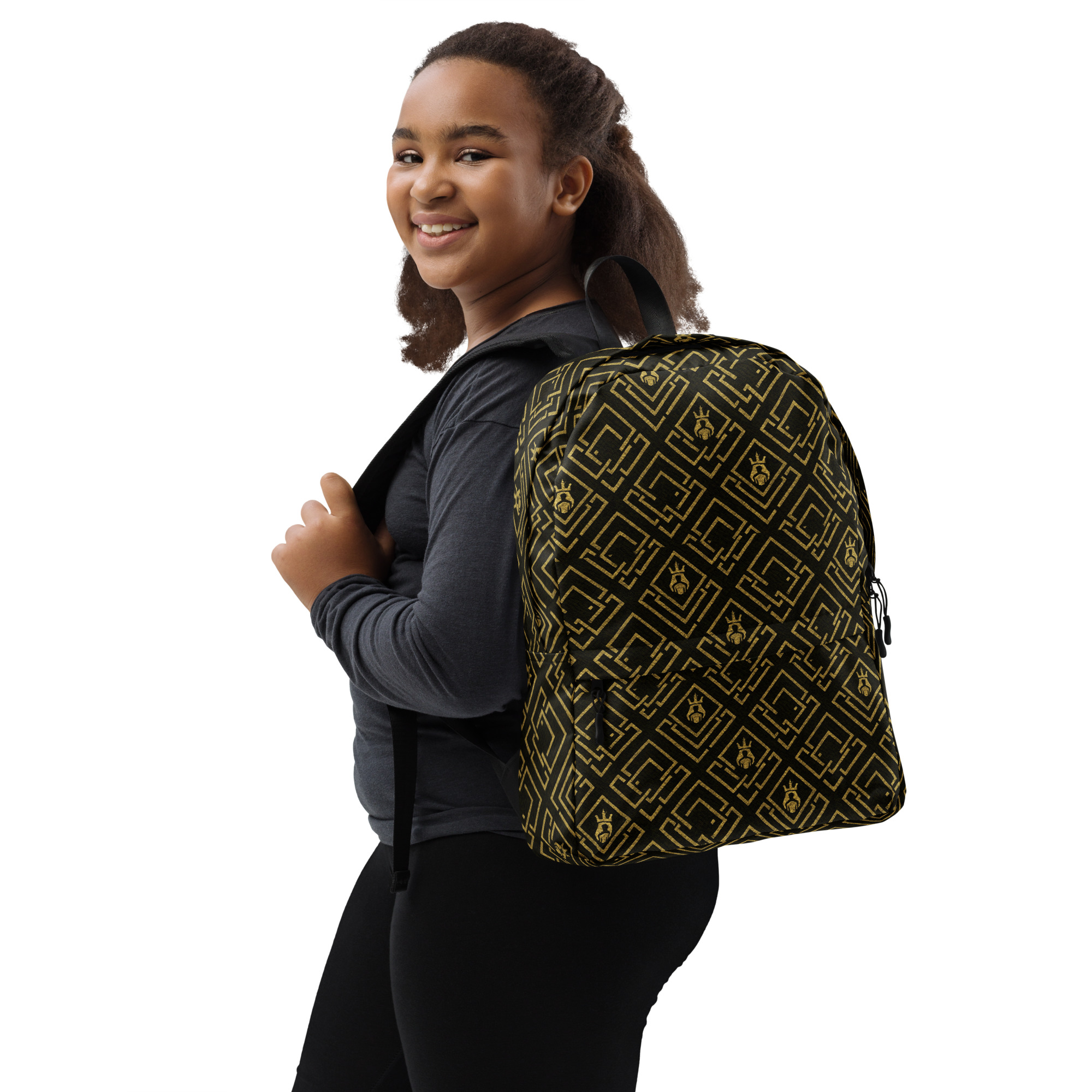 DaKahree Royal Labyrinth – Backpack – Black & Gold - Image 3