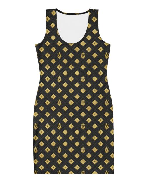 DaKahree: Crown Emblem Noir Pattern™ – Bodycon dress