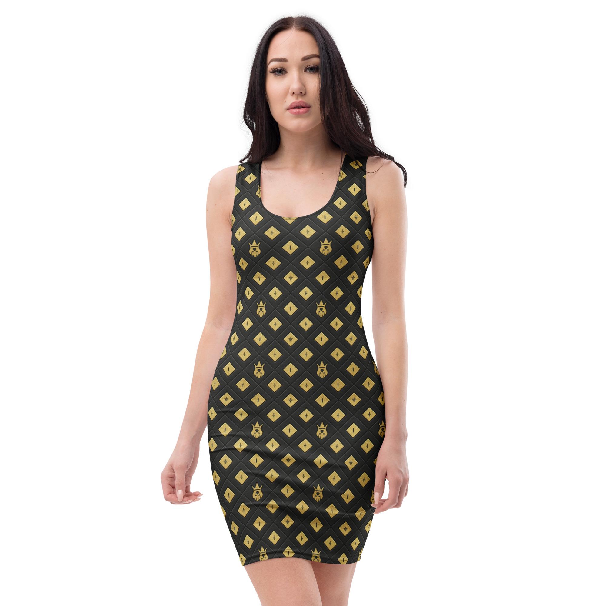 DaKahree: Crown Emblem Noir Pattern™ – Bodycon dress - Image 4