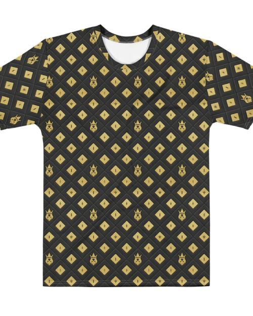 DaKahree: Crown Emblem Noir Pattern™ – Men’s cotton crew neck t-shirt