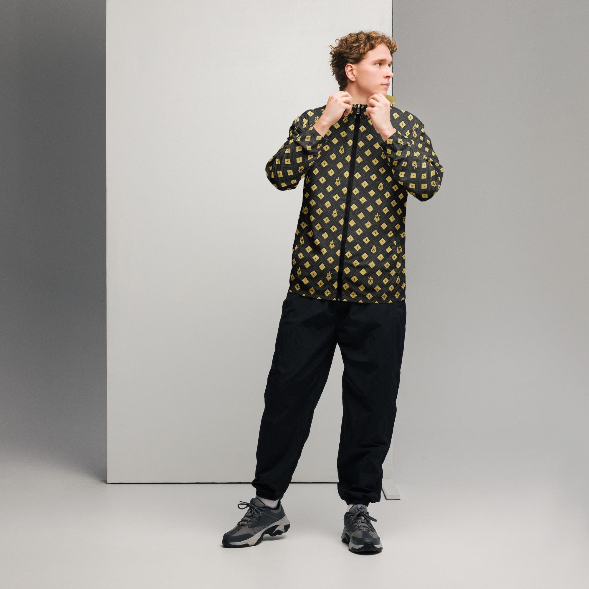 DaKahree: Crown Emblem Noir Pattern™ – Men’s windbreaker - Image 5