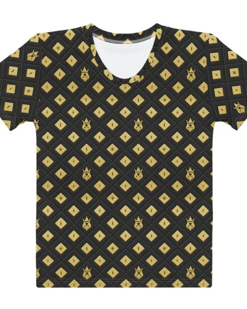 DaKahree: Crown Emblem Noir Pattern™ –  Women’s cotton crew neck t-shirt