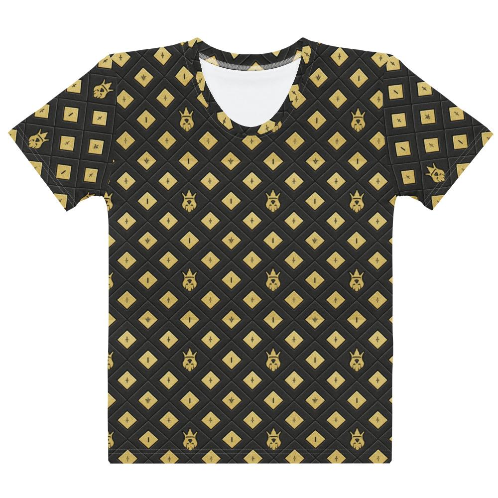 DaKahree: Crown Emblem Noir Pattern™ – Women’s cotton crew neck t-shirt
