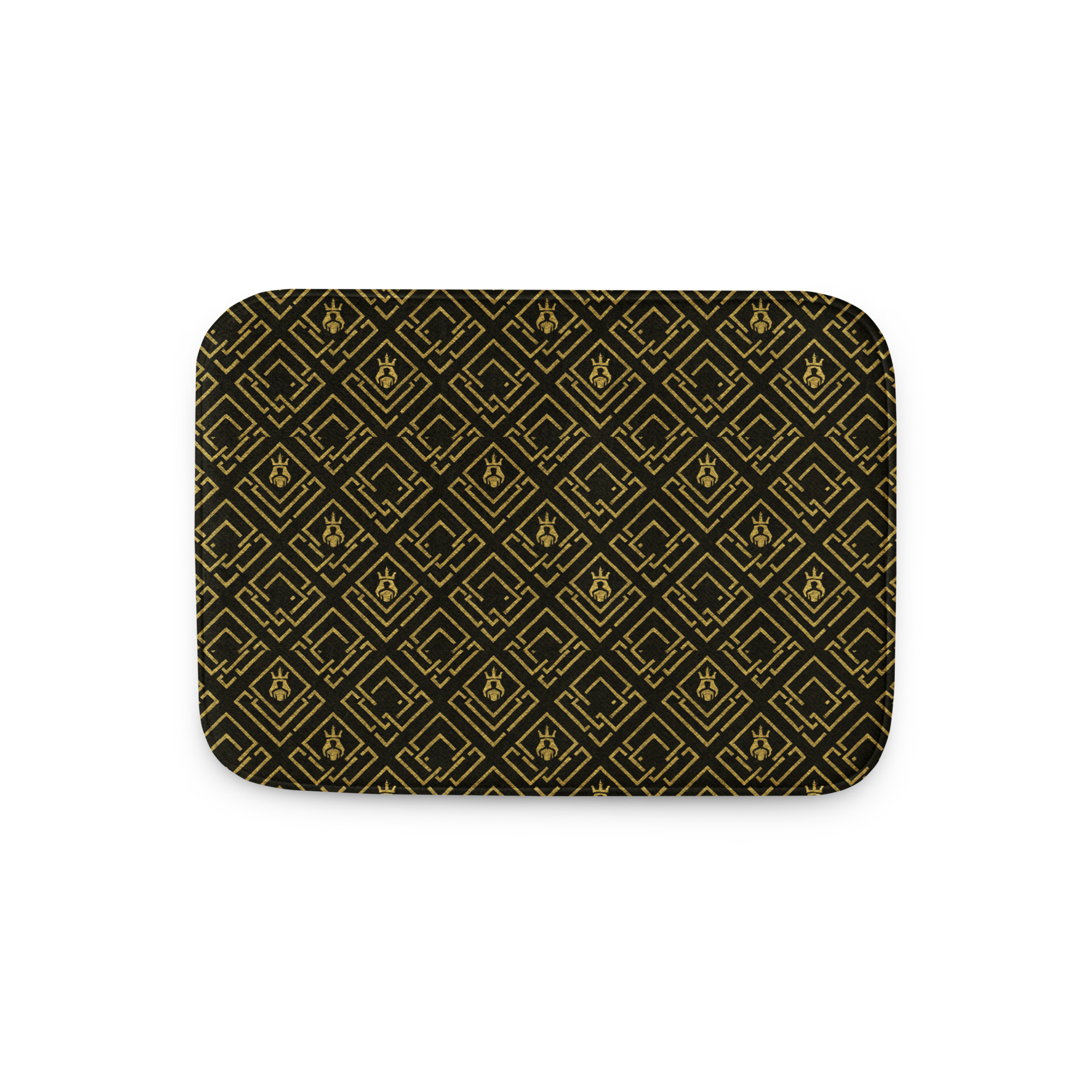 DaKahree Royal Labyrinth – Memory Foam Bathmat – Black & Gold - Image 2