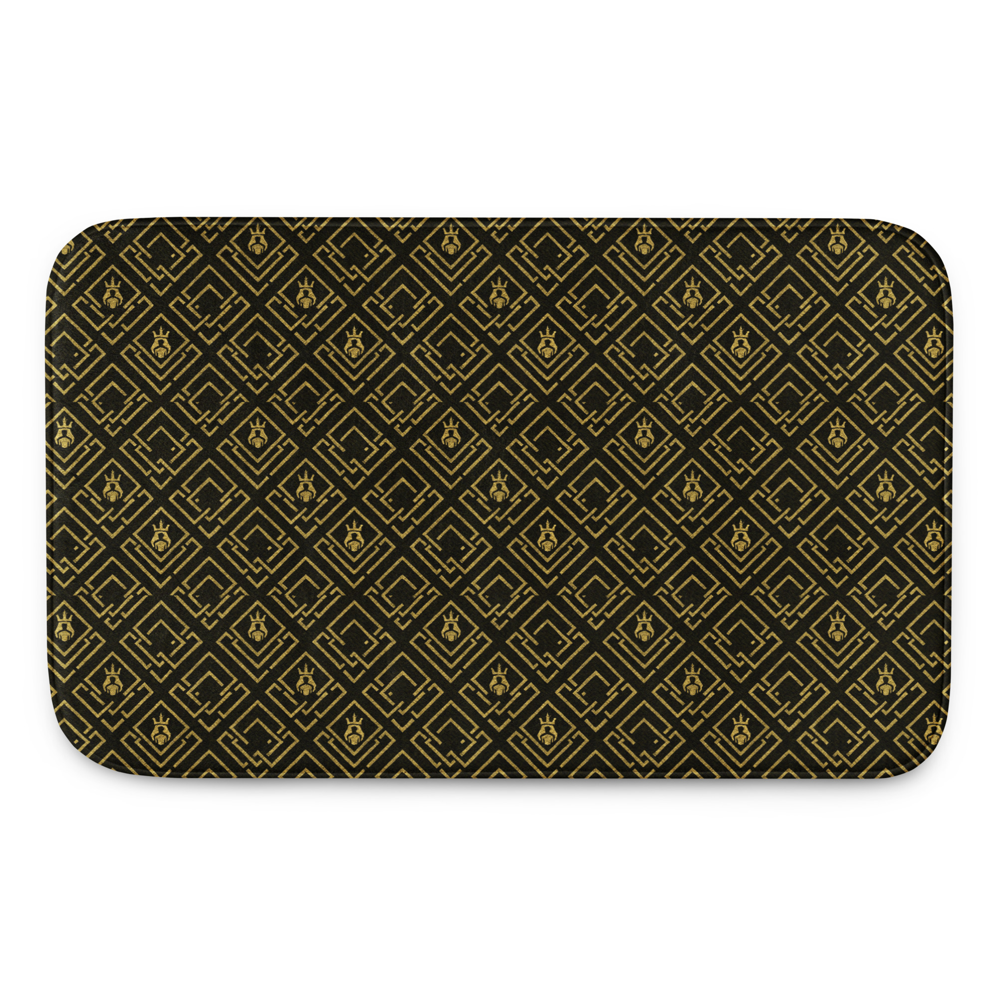 DaKahree Royal Labyrinth – Memory Foam Bathmat – Black & Gold