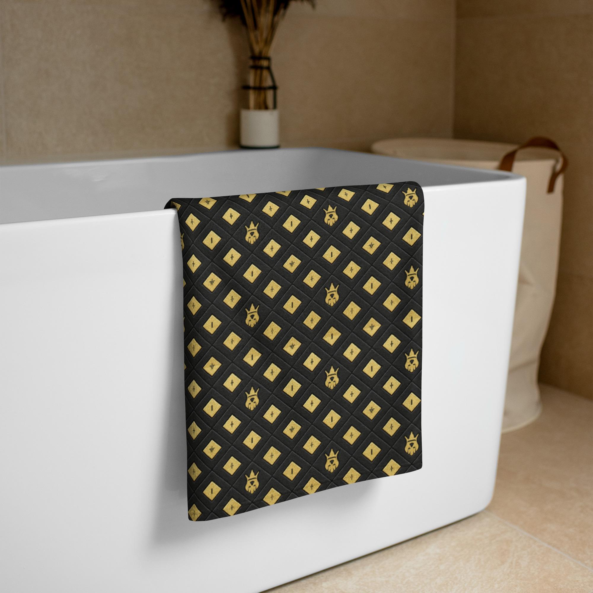 DaKahree: Crown Emblem Noir Pattern™ – Towel - Image 4