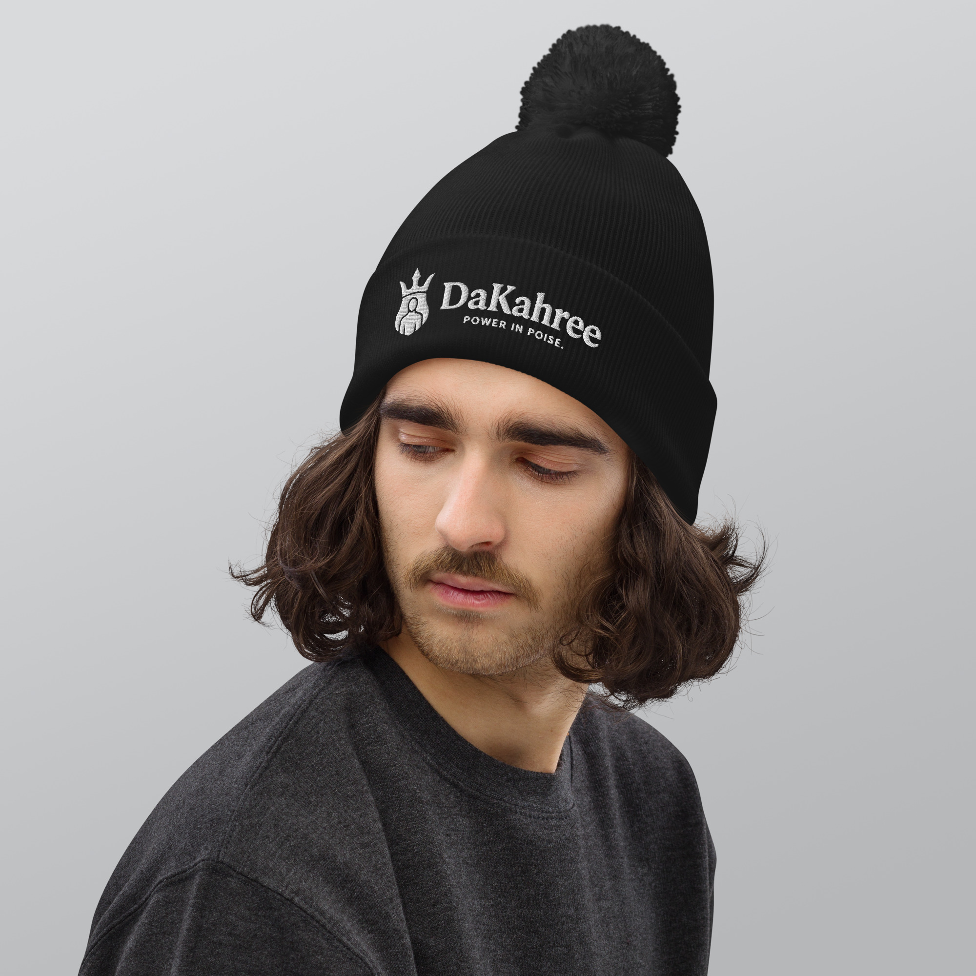 DaKahree: Power in Poise™ – Pom pom beanie – White - Image 2